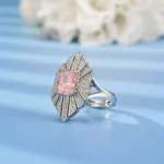 925 Silver Pink Cubic Zirconia Ring - Model R0683F - Image 2