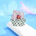 925 Silver Lab-Created Ruby Ring - Model R0708 - Image 2