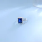Lab-Created Blue Sapphire Ring in 925 Silver - Model R1578B - Image 5