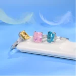 Blue Cubic Zirconia Ring in 925 Silver - Model R5266B - Image 3