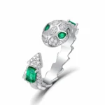 Lab-Created Emerald Ring in 925 Silver - Model RN0014