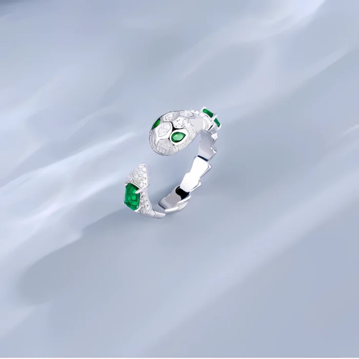 Lab-Created Emerald Ring in 925 Silver - Model RN0014 - Image 2