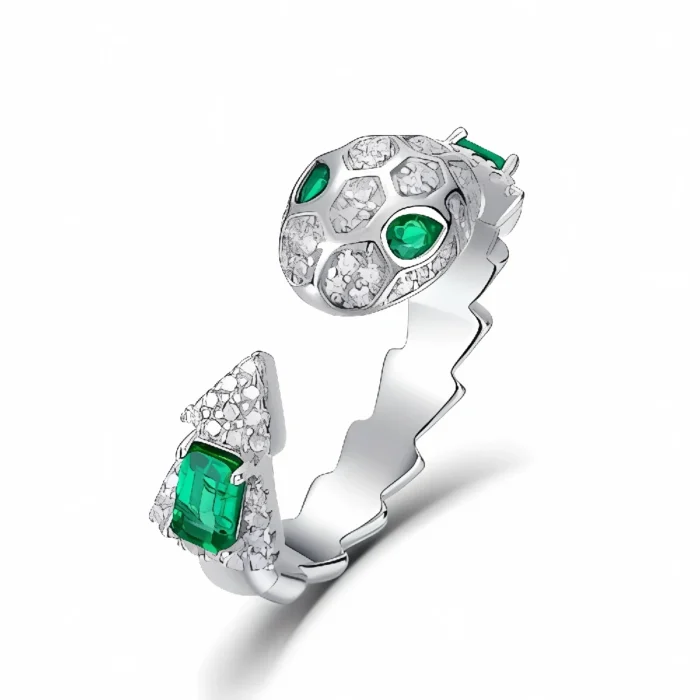 Lab-Created Emerald Ring in 925 Silver - Model RN0014 - Image 1