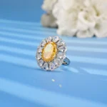925 Silver Yellow Cubic Zirconia Ring - Model RS3074C1 - Image 3