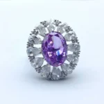 925 Silver Purple Cubic Zirconia Ring - Model - P-RS3074C1 - Image 2