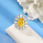925 Silver Yellow Cubic Zirconia Ring - Model RS3074C1 - Image 2