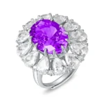 925 Silver Purple Cubic Zirconia Ring - Model - P-RS3074C1