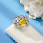 925 Silver Yellow Cubic Zirconia Ring - Model RS3075C1 - Image 3