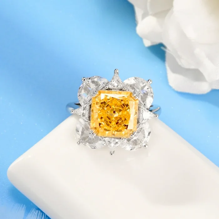 925 Silver Yellow Cubic Zirconia Ring - Model RS3077C1Y - Image 2
