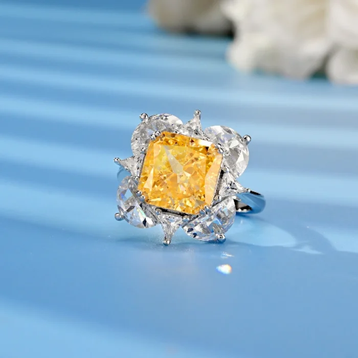 925 Silver Yellow Cubic Zirconia Ring - Model RS3077C1Y - Image 3