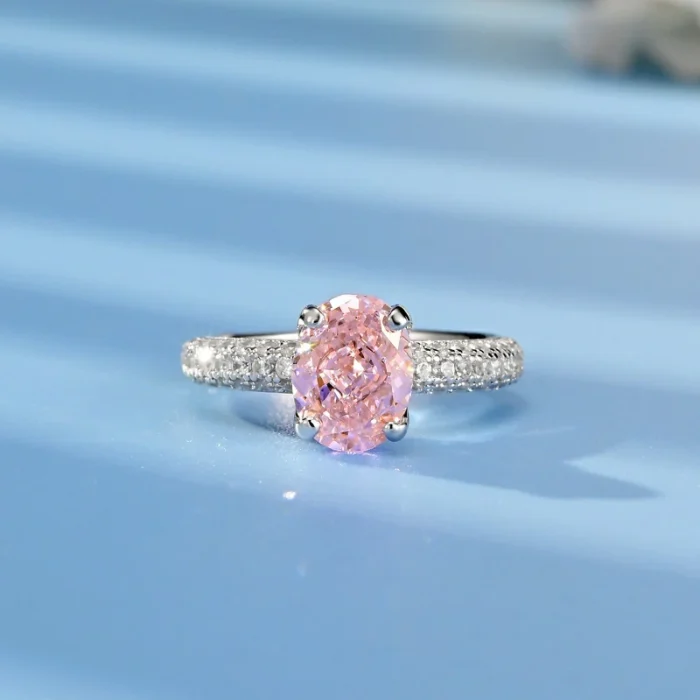 925 Silver Pink Cubic Zirconia Ring - Model YWR0665F - Image 2
