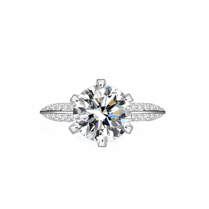 Moissanite Ring in 925 Silver - Model ZHF-R0749 - Image 1
