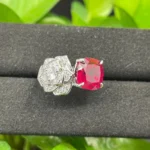 925 Silver Lab-Created Ruby Ring - Model ZHF-R0849R - Image 4