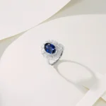Lab-Created Blue Sapphire Adjustable Ring in 925 Silver - Model ZHF-R0960B-1 - Image 3