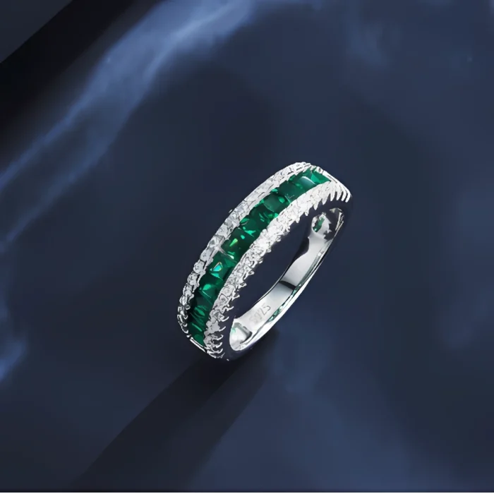 S925 Silver Green Nano Ring - Model ZHF-R1078 - Image 3