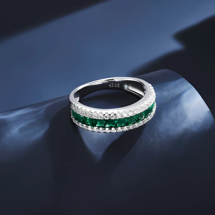S925 Silver Green Nano Ring - Model ZHF-R1078 - Image 2