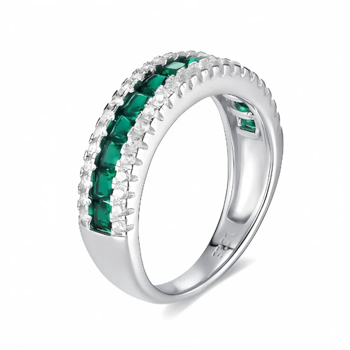 S925 Silver Green Nano Ring - Model ZHF-R1078 - Image 1