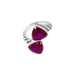 925 Silver Lab-Created Ruby Ring - Model ZHF-R1374R - Image 2