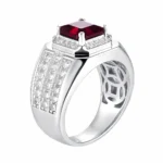 S925 Silver Lab-Created Ruby Ring - Model ZHF-R1376R