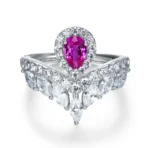 925 Silver Lab-Created Ruby Ring - Model ZHF-R1418
