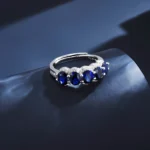 Lab-Created Blue Sapphire Ring in 925 Silver - Model ZHF-R1441B - Image 4