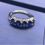 Lab-Created Blue Sapphire Ring in 925 Silver - Model ZHF-R1441B - Image 3