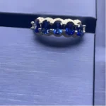 Lab-Created Blue Sapphire Ring in 925 Silver - Model ZHF-R1441B - Image 2