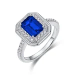 925 Silver Lab-Created Blue Sapphire Ring - Model ZHF-R1473DB