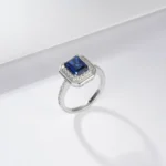 925 Silver Lab-Created Blue Sapphire Ring - Model ZHF-R1473DB - Image 5