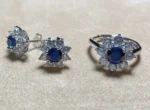 925 Silver Lab-Created Blue Sapphire Ring - Model ZHF-R1550 - Image 5