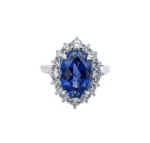 925 Silver Lab-Created Blue Sapphire Ring - Model ZHF-R1609B - Image 2