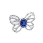 925 Silver Lab-Created Blue Sapphire Ring - Model ZHF-R1619B - Image 2