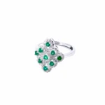 925 Silver Lab-Created Emerald Ring - Model ZHF-R1661