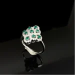 925 Silver Lab-Created Emerald Ring - Model ZHF-R1661 - Image 4