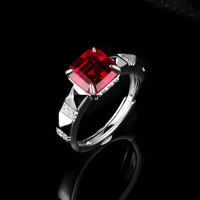 Lab-Created Ruby Ring in 925 Silver - Model ZHF-R559R - Image 2