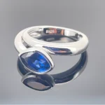 Lab-Created Blue Sapphire Ring in 925 Silver - Model ZHFE09B - Image 3