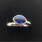 Lab-Created Blue Sapphire Ring in 925 Silver - Model ZHFE09B - Image 2