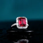 925 Silver Lab-Created Ruby Ring - Model ZHFR0012-1 - Image 2