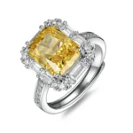 925 Silver Yellow Cubic Zirconia Ring - Model ZHFR0012Y