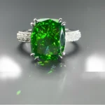 Green Cubic Zirconia Ring in 925 Silver - Model ZHFR0217L - Image 4