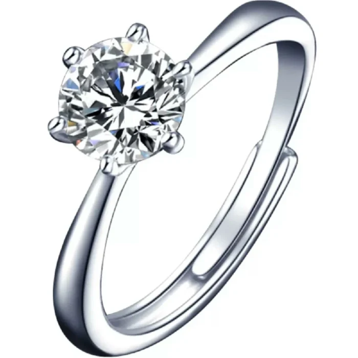 Open Moissanite Ring in 925 Silver - Model ZHFR0535 - Image 1