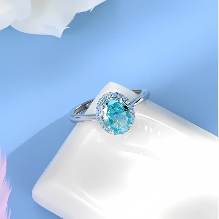 Open Cubic Zirconia Ring in 925 Silver - Model ZHFR0537B - Image 3