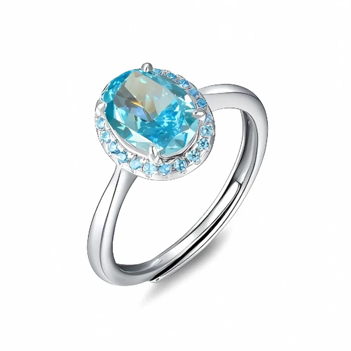 Open Cubic Zirconia Ring in 925 Silver - Model ZHFR0537B - Image 1