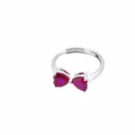 S925 Silver Lab-Created Ruby Ring - Model ZHFR1689R - Image 4