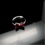 S925 Silver Lab-Created Ruby Ring - Model ZHFR1689R - Image 5