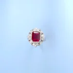 Lab-Created Ruby Necklace and Ring Set in 925 Silver - Model ZHFRP0233R (Chain Not Included) - Image 3