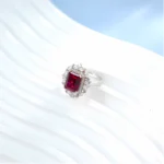 Lab-Created Ruby Necklace and Ring Set in 925 Silver - Model ZHFRP0233R (Chain Not Included) - Image 5