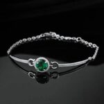 925 Silver Cultured Emerald Bracelet 1CT B20202743 - Image 4