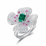 Lab-Created Emerald Ring in 925 Silver - Model 213JR0003
