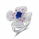 Lab-Created Blue Sapphire Ring in 925 Silver - Model 213JR0003B